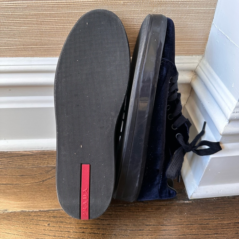 Prada Black Velvet Sneakers - Picture 2 of 5